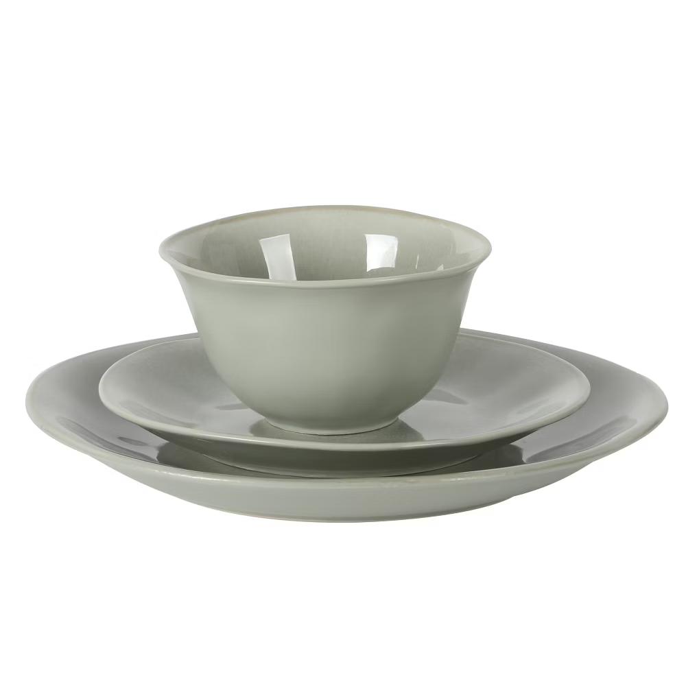Port Barton Plates and Bowls Sets, 12-Piece Stoneware Dinnerware Sets, Reactive Glaze Dish Set, Service for 4 - Image 14