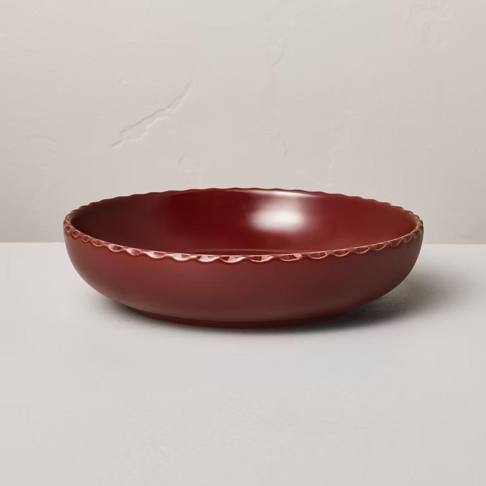 26 fl oz Pinched Edge Stoneware Grain Bowl - with Magnolia - Image 7