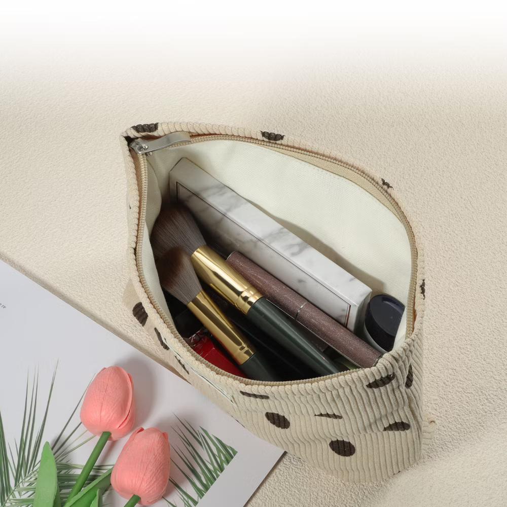 Portable Corduroy Polka Dot Makeup Bags and Organizers 1 Pc - Image 10
