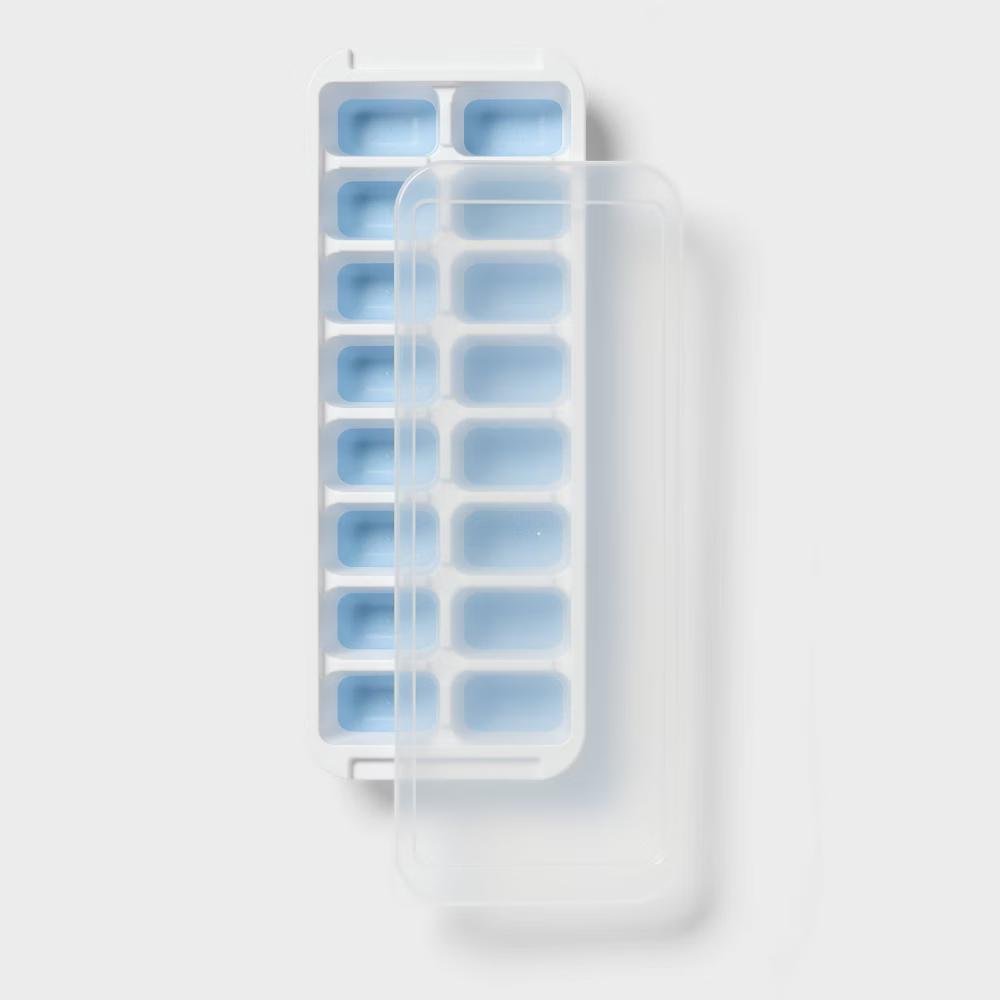 Ice Cube Tray Soft Release with Lid White