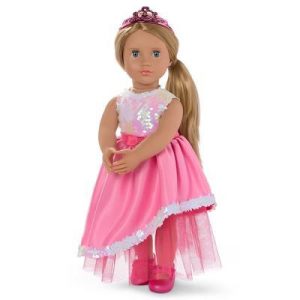 Adelaide 18" Fashion Doll in Pink Dress with Tiara - Light-Blonde Hair/Light-Blue Eyes