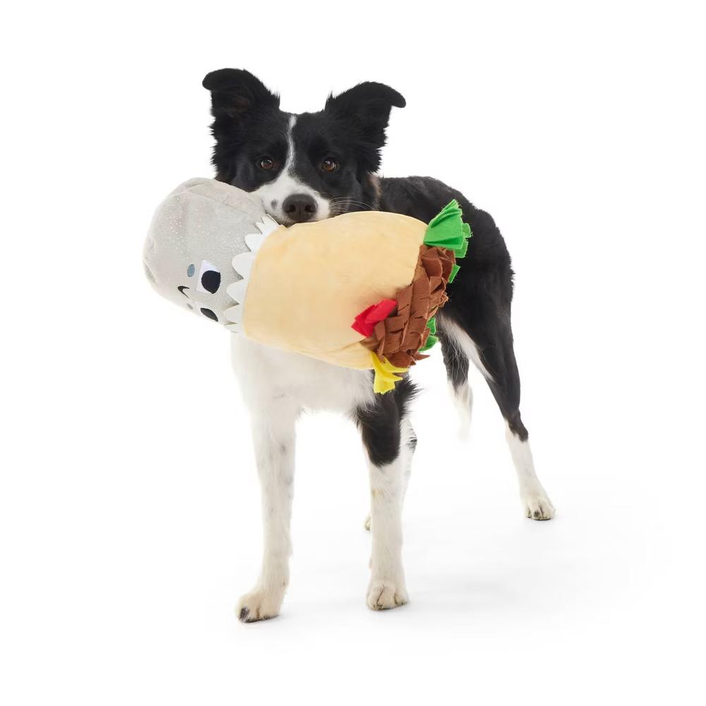 Burrito Dog Toy - Benny Bean Burrito: Squeaks, Crinkles, Snuffle Mat, Chewable - Image 2
