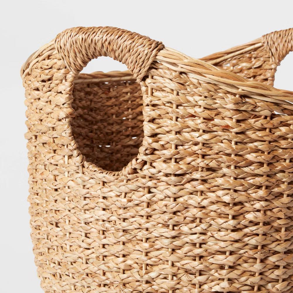 Large Round Braided Seagrass Basket - Handwoven Khaki Wicker for Blanket Storage, Nest Certified - Image 2