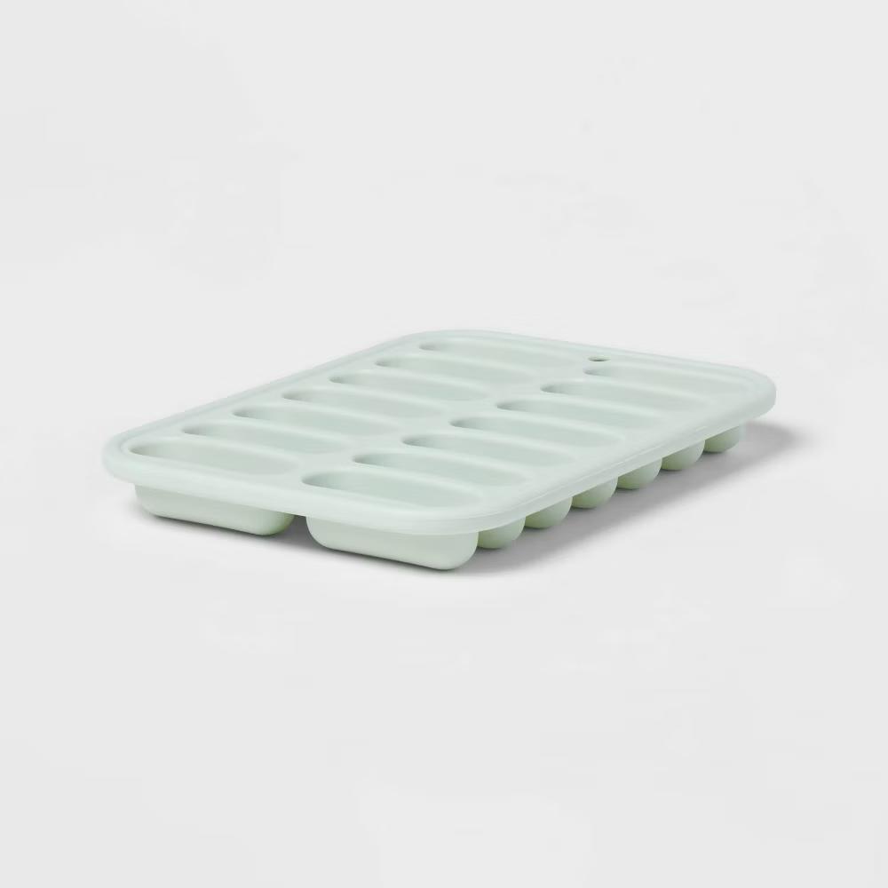 Silicone Ice Tray Mint Green - 14-Cavity Silicone Mold, Dishwasher-Safe, 8.55 Volume Capacity