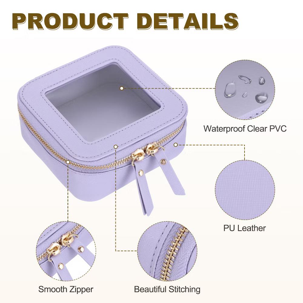 Waterproof Clear Travel Toiletry Organizing Makeup Bag 5" x 5" - Image 25