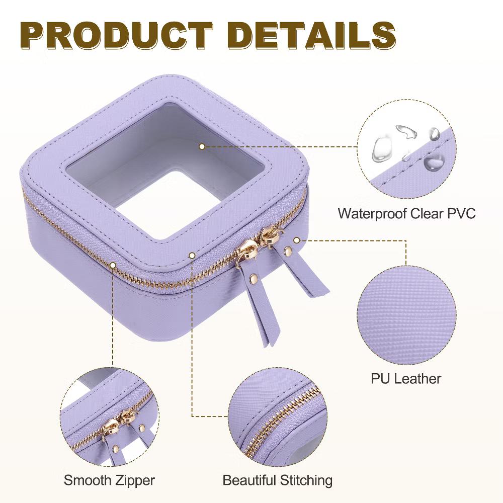 Waterproof Clear Travel Toiletry Organizing Makeup Bag 5" x 5" - Image 18