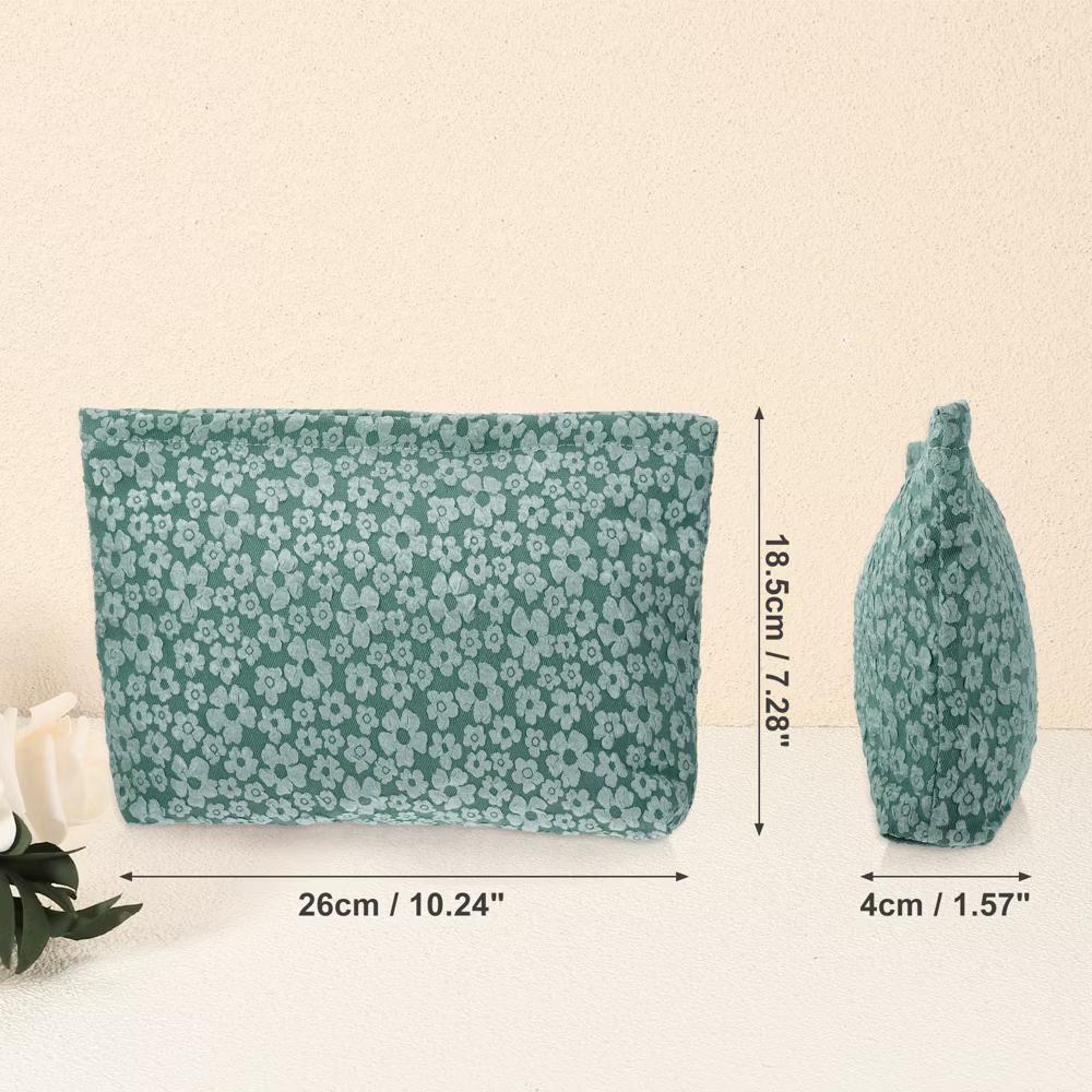 Portable Travel Floral Canvas Zipper-Closure Makeup Bag 1 Pc - Image 18