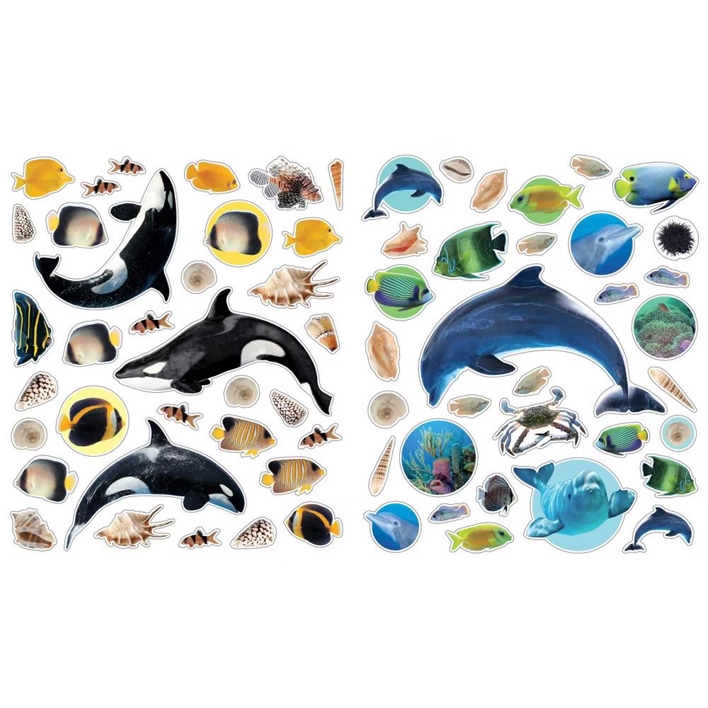 Eyelike Stickers Ocean - Workman: 400 Reusable Kids Stickers, Ocean Theme, 12 Sheets, Planner Stickers - Image 3