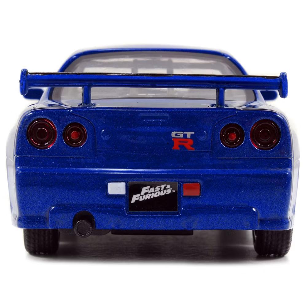 Brian's Nissan Skyline GT-R R34 Blue Fast & Furious" Movie 1/32 Diecast Car Model by " - Image 5