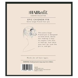 The Hair Edit Epic Extra Large Chignon French Hair Pin: For All Hair Types, Acetate Material, Hair Styling Accessory