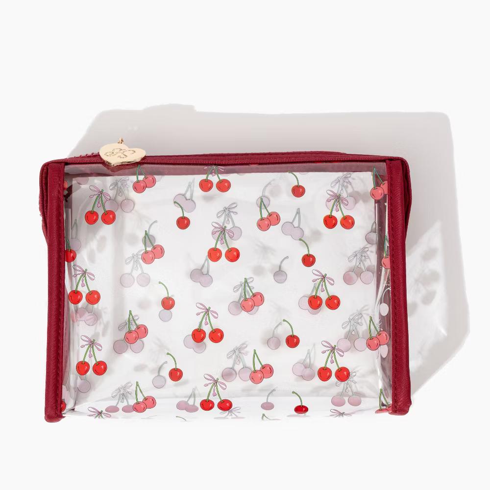 Cosmetic Bag - Cherry: Vinyl, Zipper Closure - Image 3