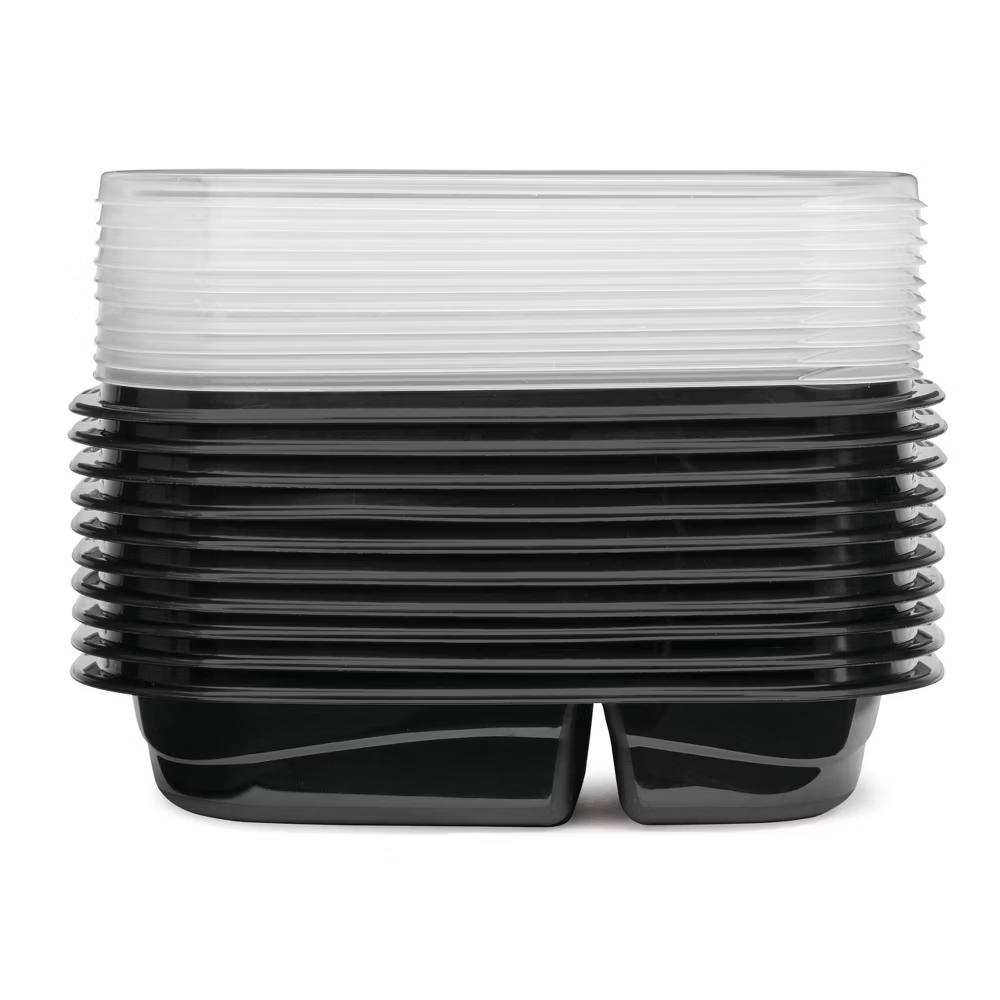 20pc TakeAlongs Meal Prep Divided Rectangle Containers Set: Microwave & Freezer Safe, Lunch Containers - Image 3