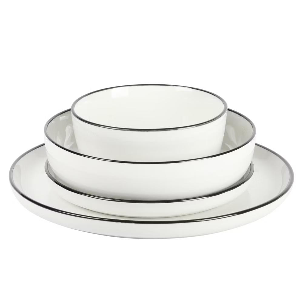 Oslo 16-Piece Porcelain Plates and Bowls Dinnerware Set - Image 3