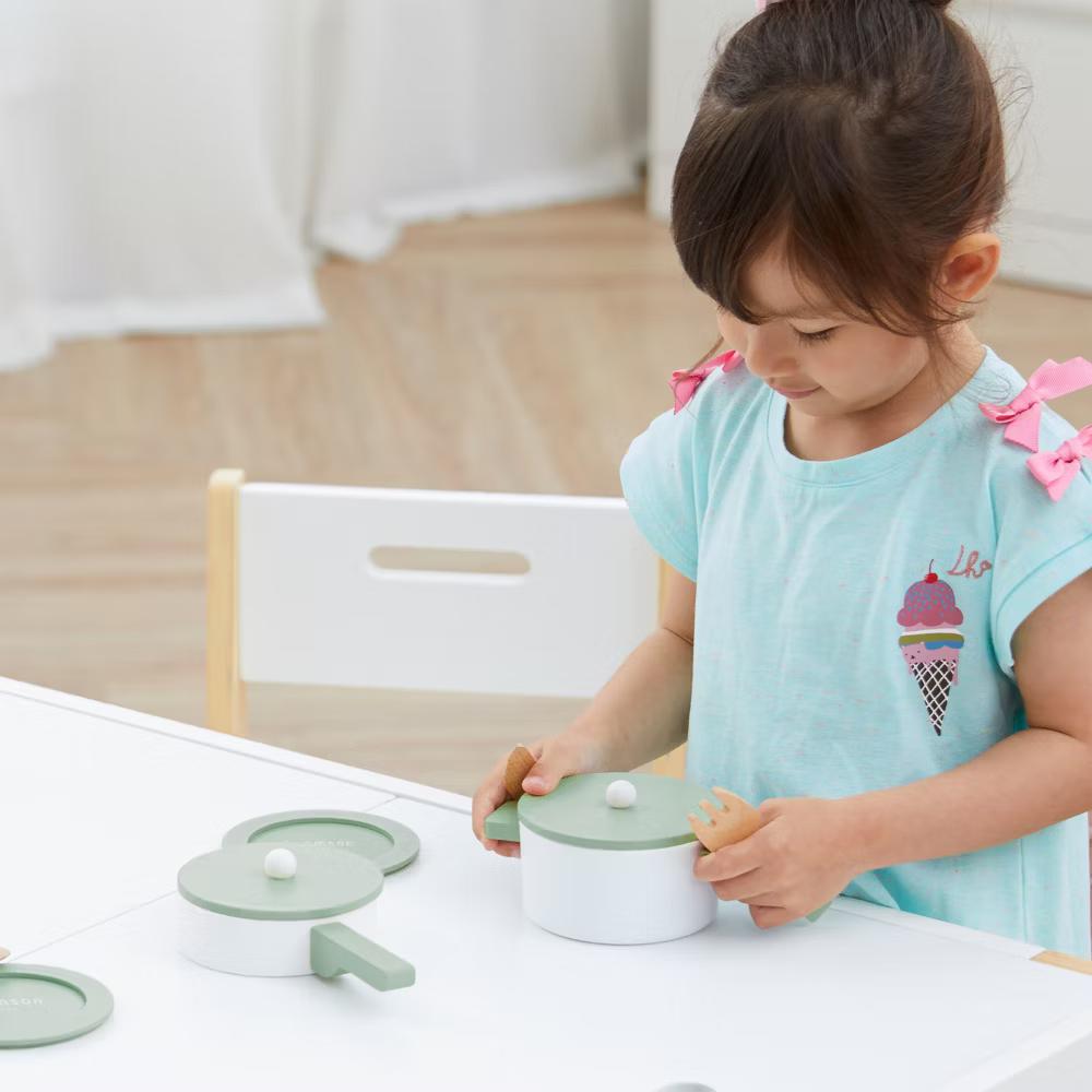 Little Chef Frankfurt 14-Piece Pretend Play Kitchen Cookware Accessory Set, Green - Image 8