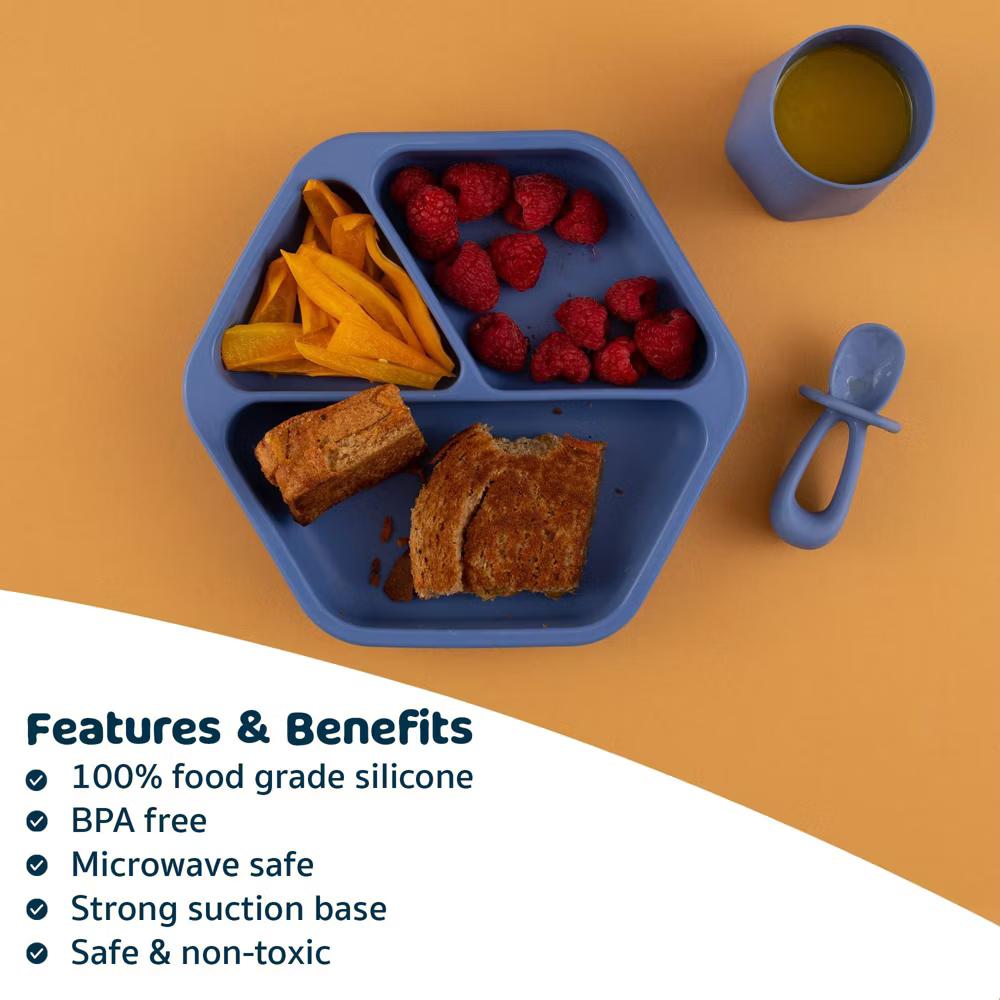 Silicone Suction Divided Plate Baby/Toddler Dish for Independent Eating - Image 24