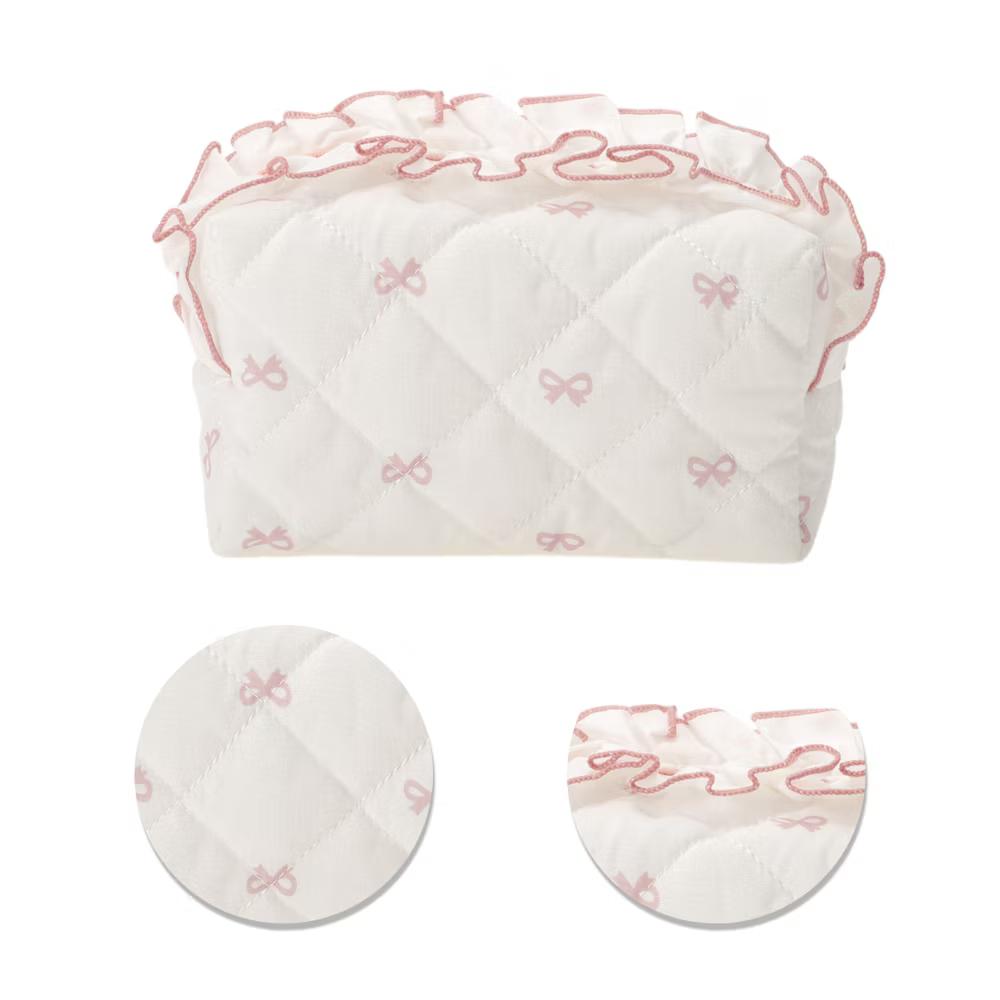 Lace Bow Ruffles Makeup Bag 1 Pc - Image 14