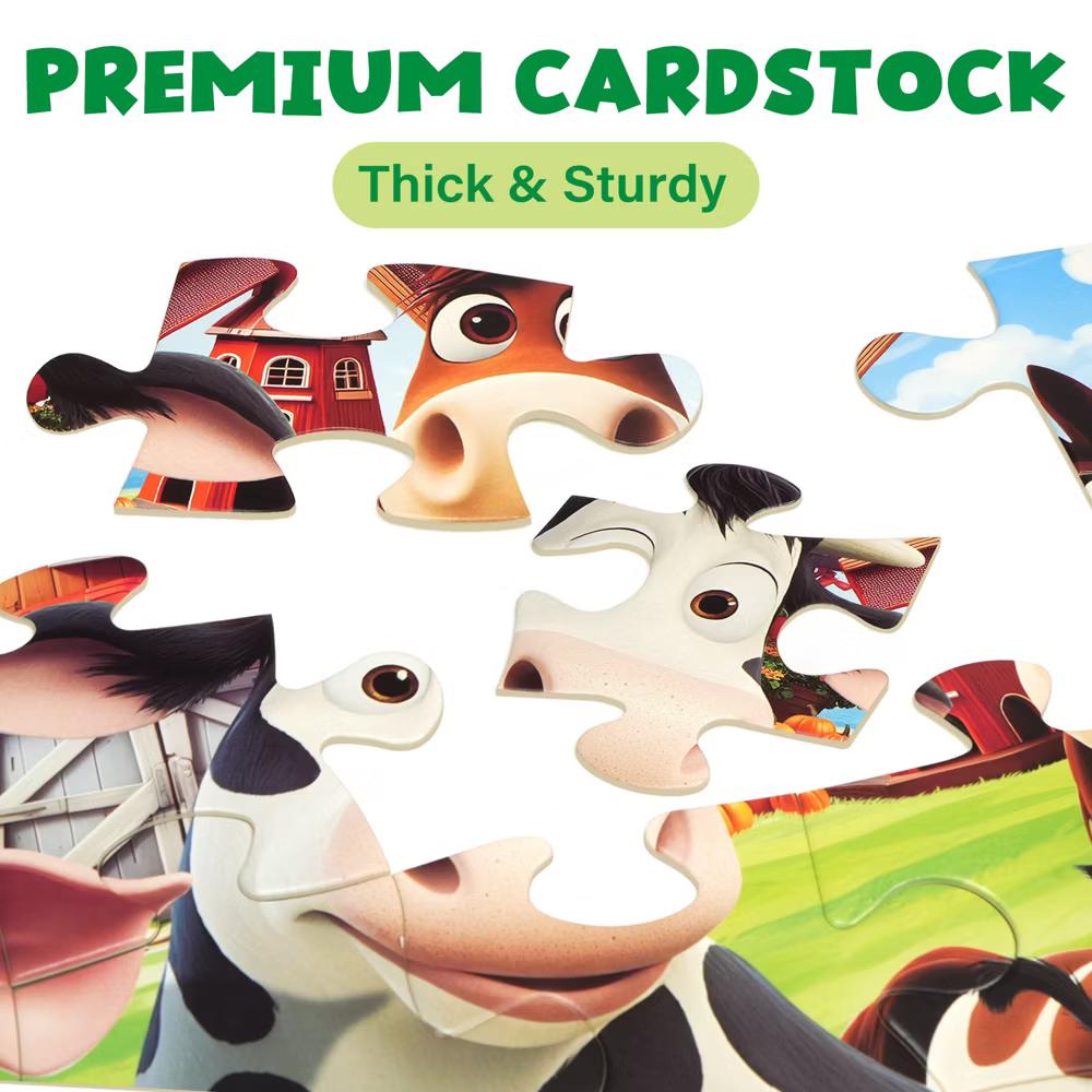 Puzzles for Kids Ages 3-6, Farm Animals, 48 Piece Large Jigsaw Toddler Puzzles, 35.5" x 23.5" - Image 6