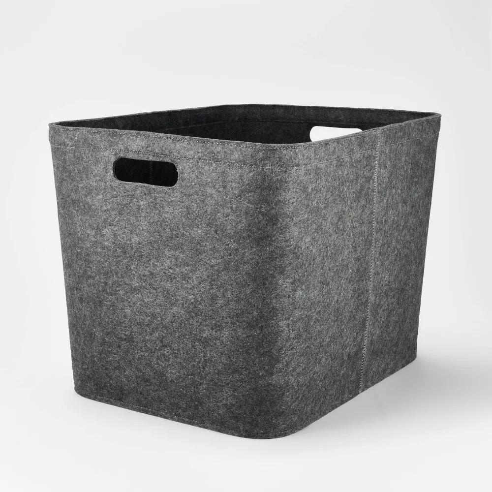 Rectangle Felt Basket with Stitching - Image 9