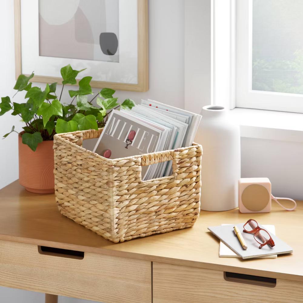 Woven Water Hyacinth Milk Crate - Image 4