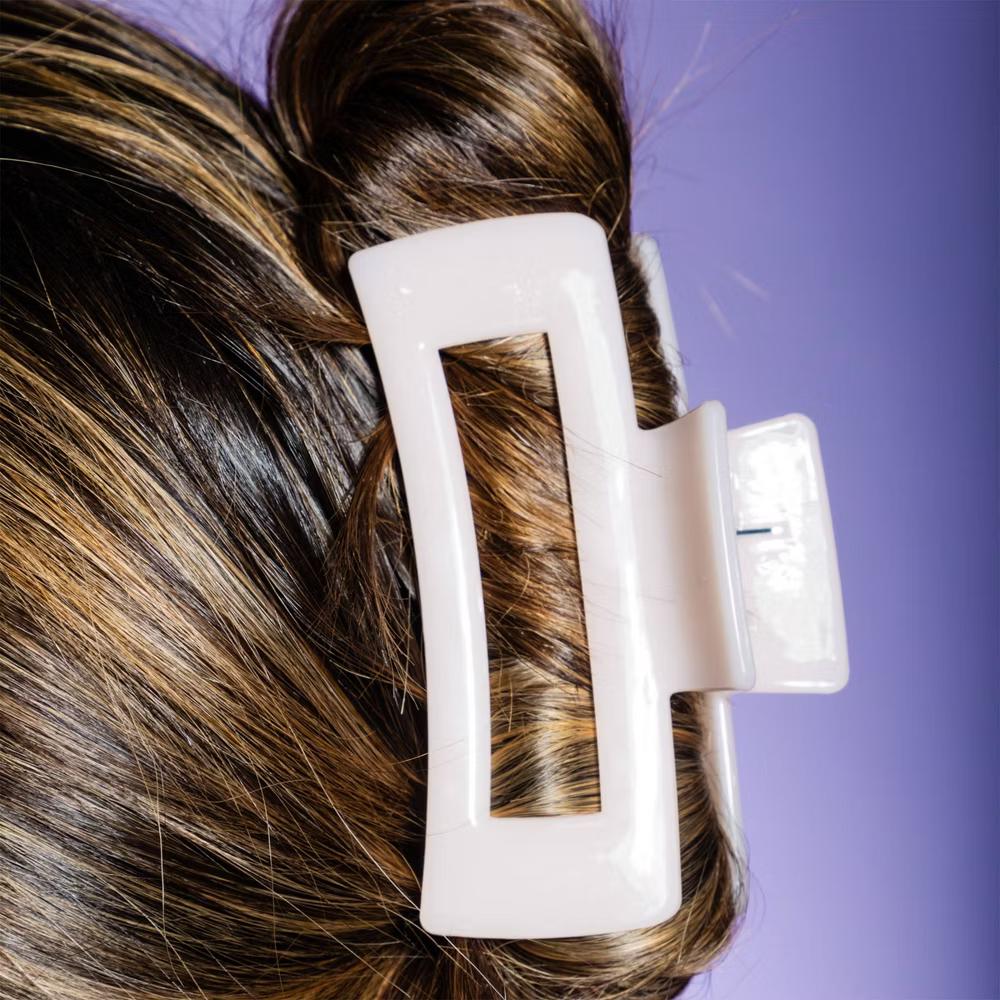 Locked In Claw Clips for Thick Hair - Cream/Purple - 2ct - Image 4