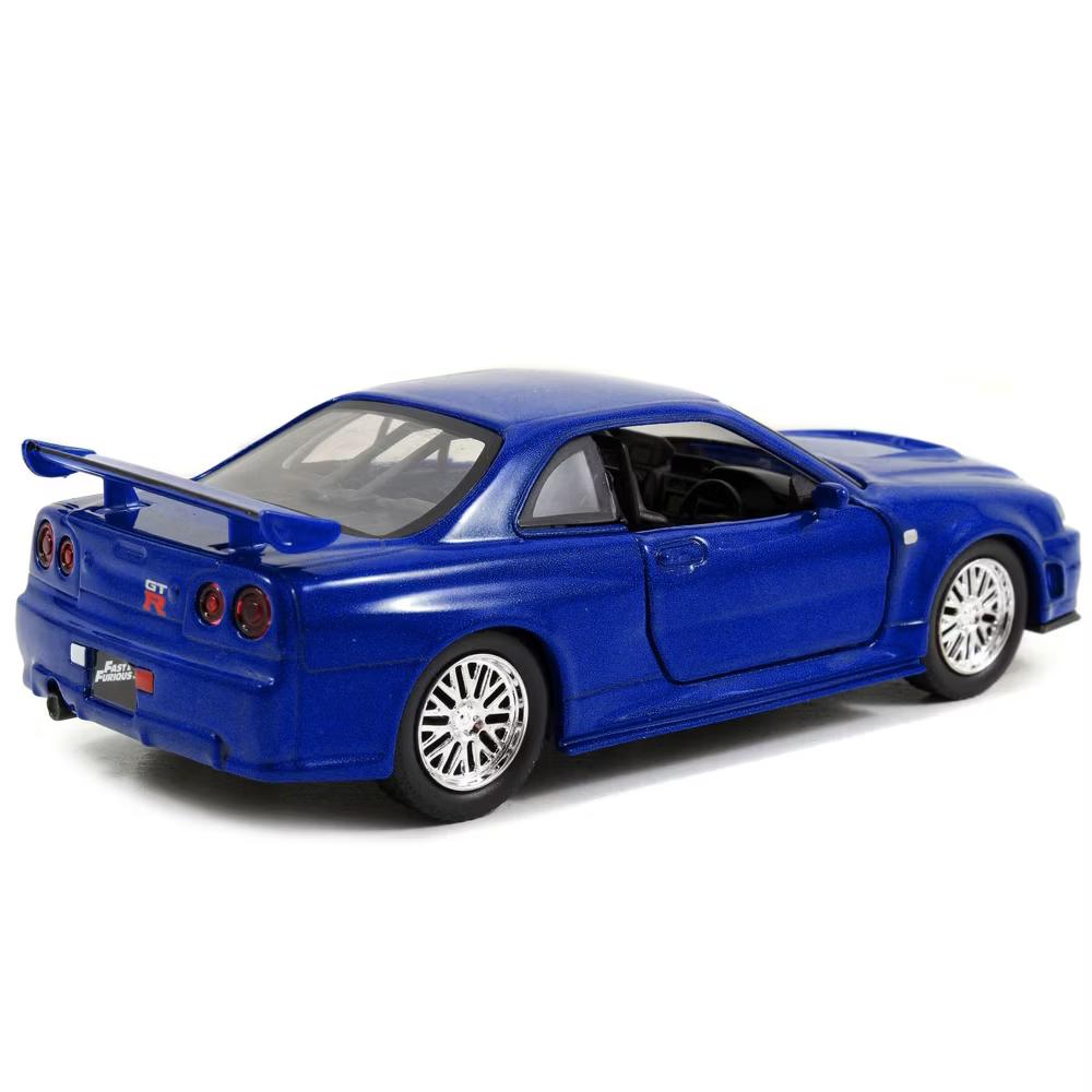 Brian's Nissan Skyline GT-R R34 Blue Fast & Furious" Movie 1/32 Diecast Car Model by " - Image 3