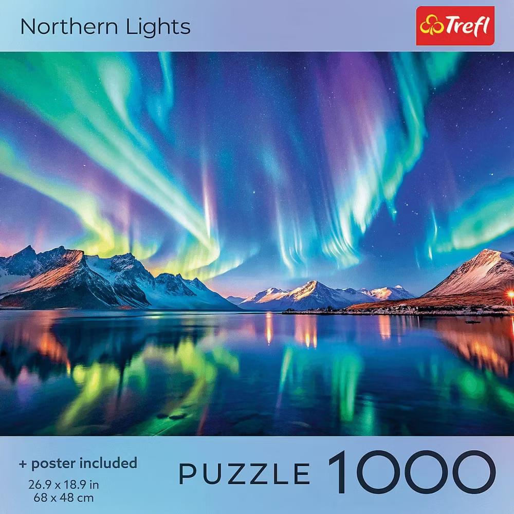 Red Northern Lights 1000 Piece Puzzle - Image 5
