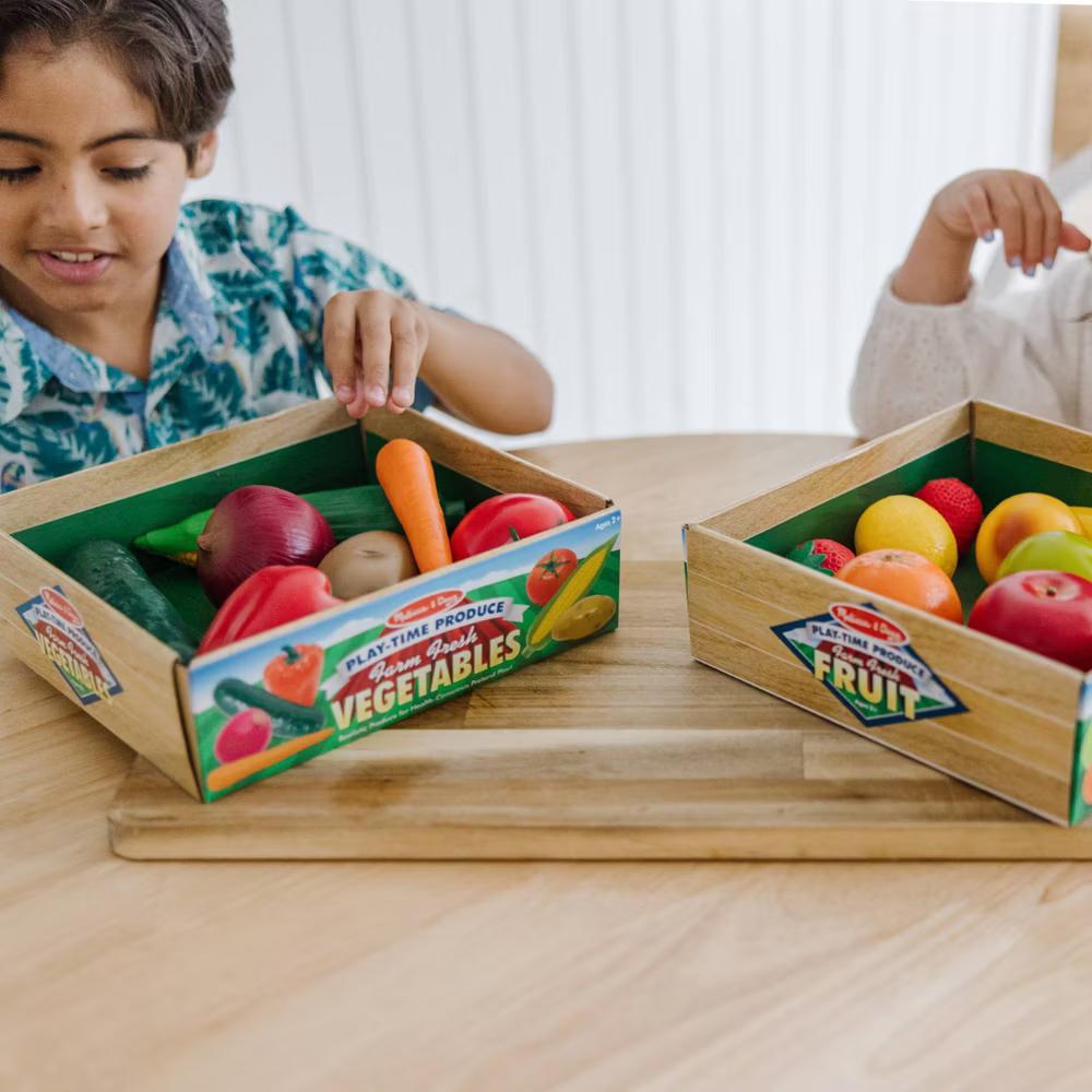 Play-Time Produce Fruit (9pc) and Vegetables (7pc) Realistic Play Food - Image 6