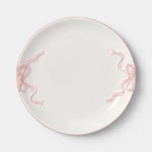 8.5" Stoneware Bow Salad Plate Cream