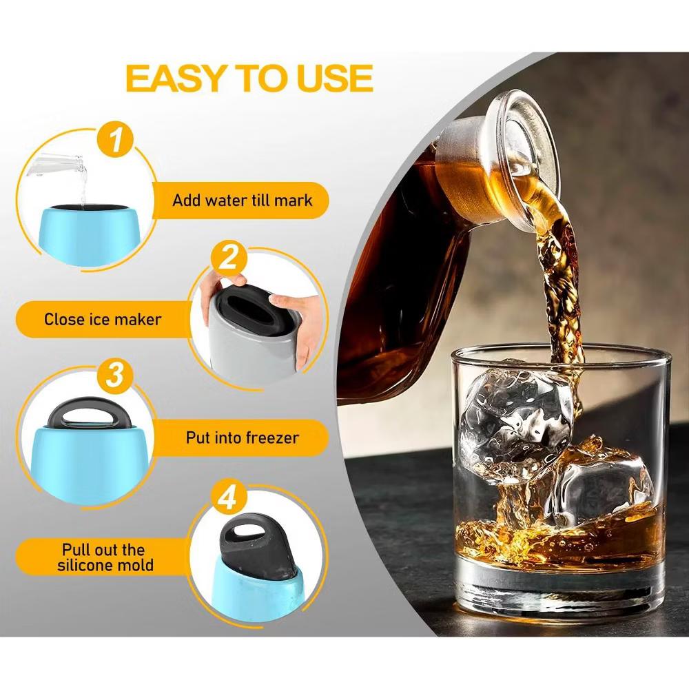 LEMONSODA Round Crystal Clear Ice-Cube Maker Mold - 2 Easy Spherical Ice - Image 2