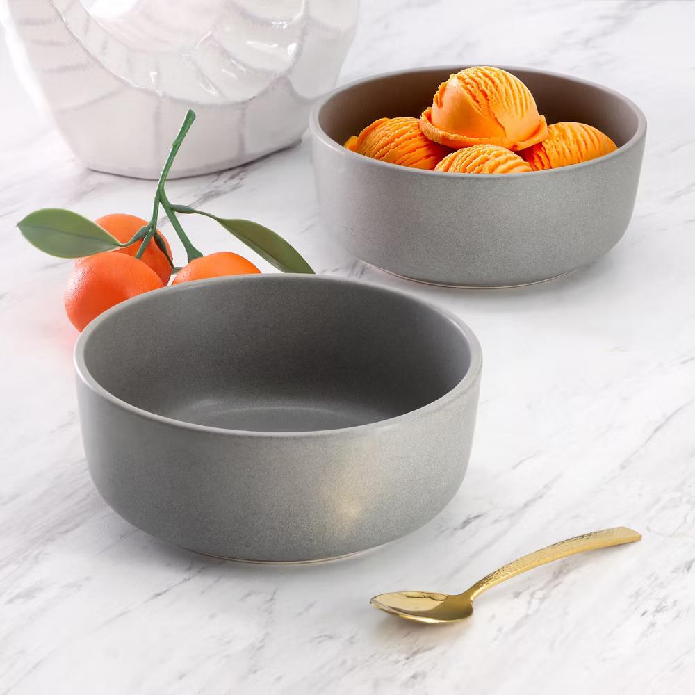 Soho Lounge Bryant Park 2 Piece 6 Inch Stoneware Cereal Bowl Set - Image 9