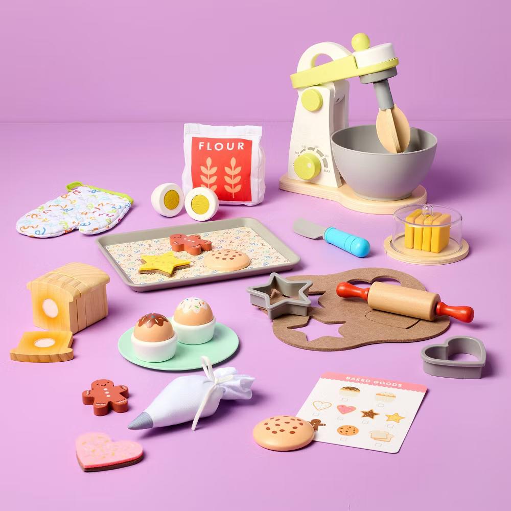 Baking Play Set - 27-Piece Toy Kitchen, Plastic & Wood, Ages 3+, Creativity & Motor Skills - Image 5