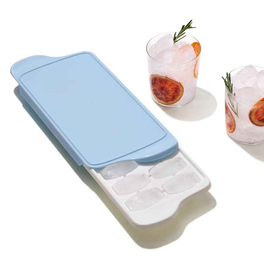 2pk Ice Cube Tray Light Blue: Plastic, 14 Cavities, Dishwasher-Safe, Ice Tray with Lid - Image 3