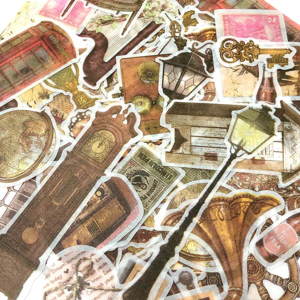 Decorative Scrapbooking Washi Stickers, DIY Crafts for Stationery, Diary, Card Making (60 pcs), Vintage - Image 5