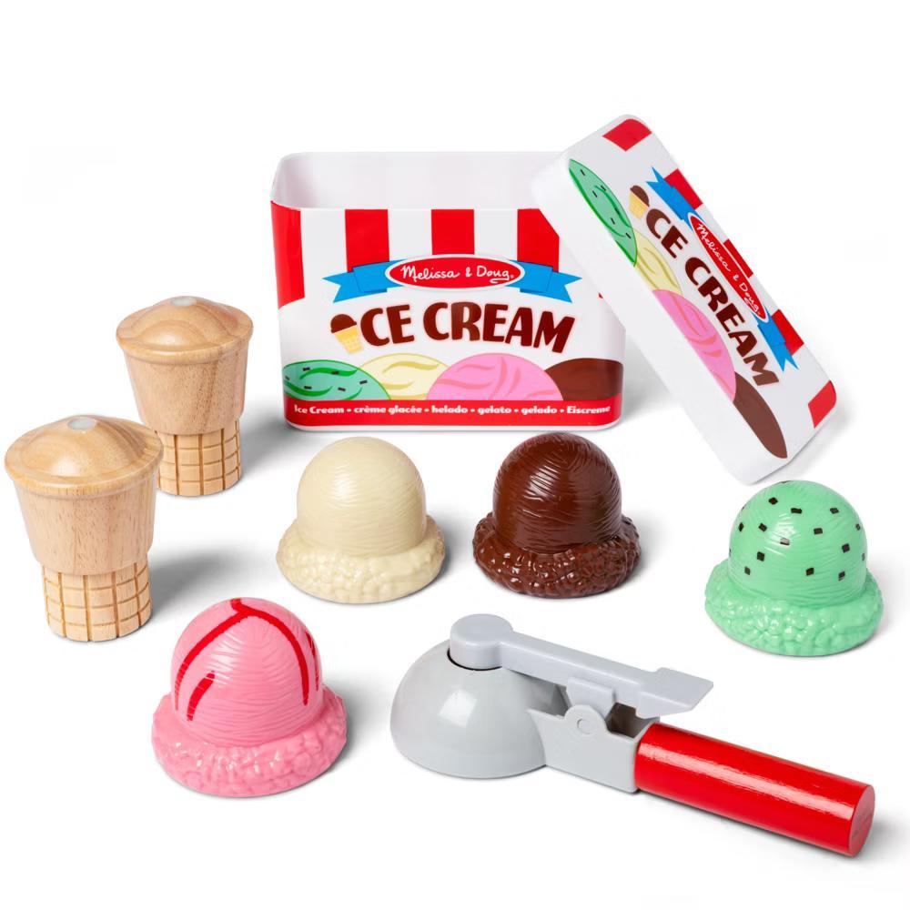 Scoop and Stack Ice Cream Cone Magnetic Pretend Play Set: Creative Thinking Toy Kitchen Accessories - Image 9