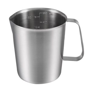 Measuring Cup Including ML Scale Ounce Scale Stainless Steel Graduated Beaker with Handle for Lab Kitchen liquids