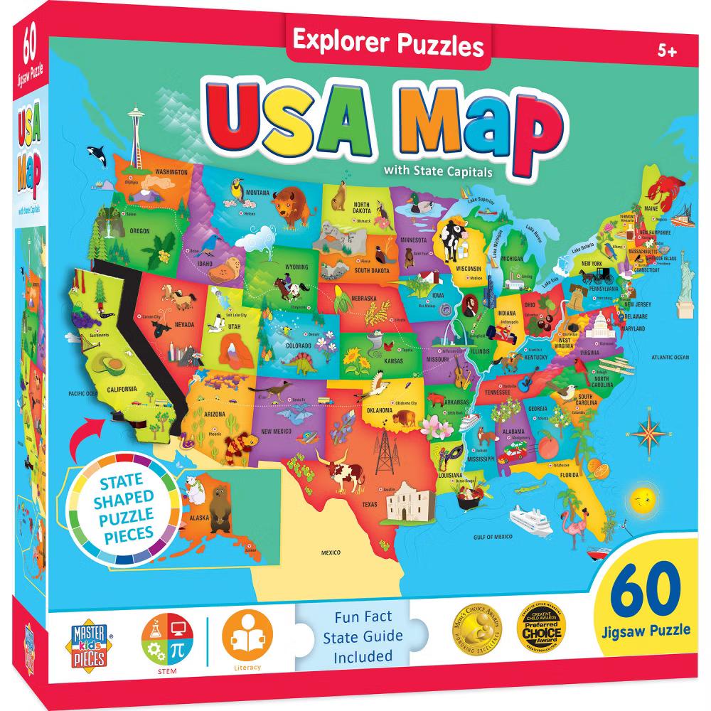 60 Piece Jigsaw Puzzle - USA Map - 16.5"x12.75" - Image 2