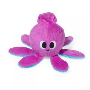 Octopus Dog Toy - Squid the Kid: Stuffing Free, Holds Treats, Plush, All Sizes