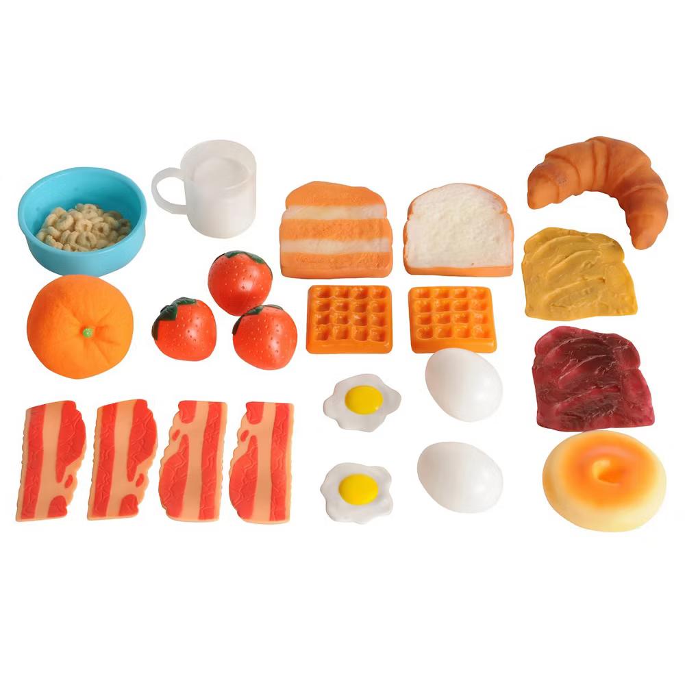 Life-size Pretend Play Breakfast Meal Set with 24 Pieces - Image 4