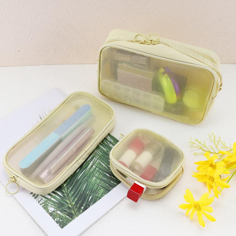 Travel Mesh Makeup Bag with Zipper 3 Pcs - Image 5
