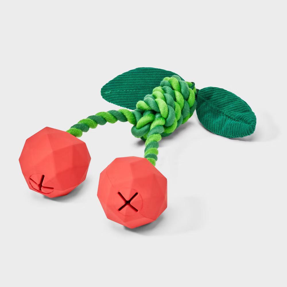 Cherries Dog Toy - Rubber, Tug, Occupy, Fetch