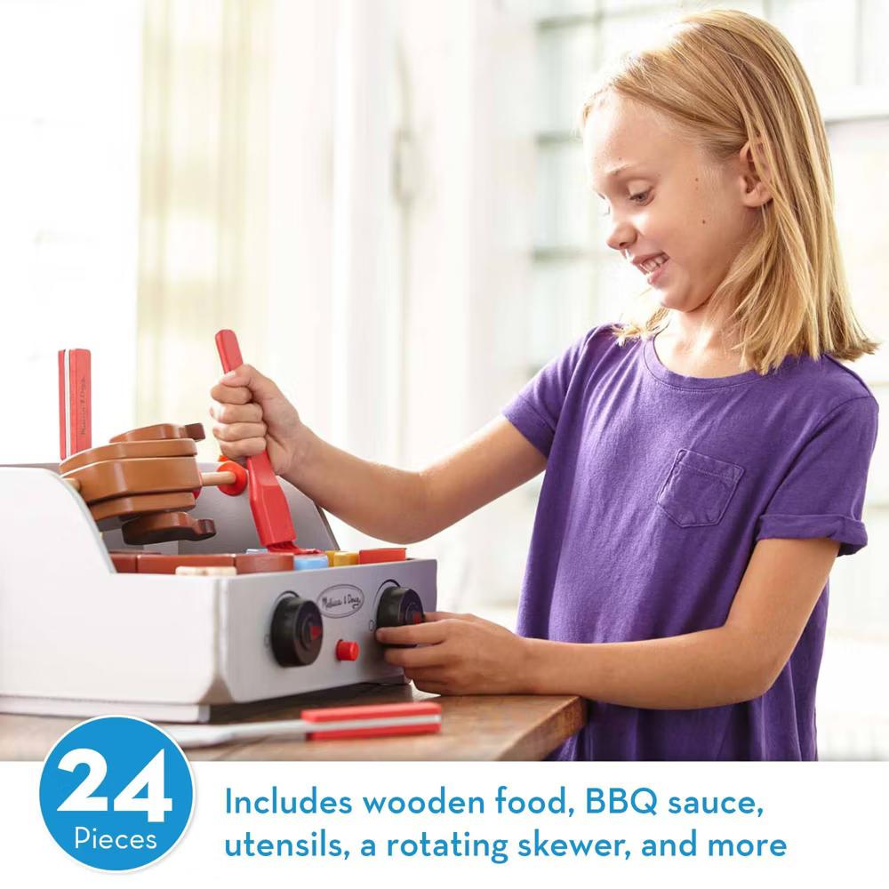 Rotisserie and Grill Wooden Barbecue Play Food Set (24pc): Toddler Creative Kitchen Accessories - Image 8