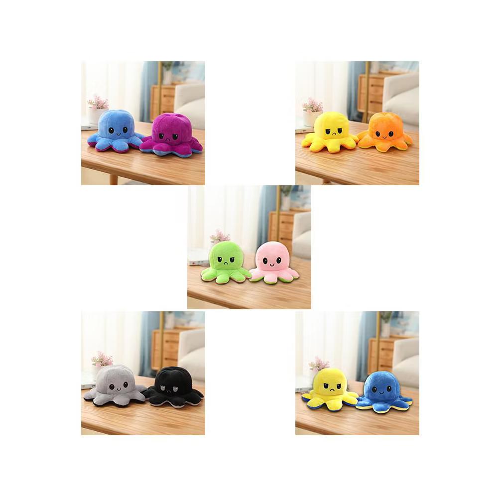 Link Moody Reversible Emotion Octopus Plushie Sad/Happy Express Your Emotions Moody Plush Toy Sensory Fidget Toy for Stress Relief - Image 3