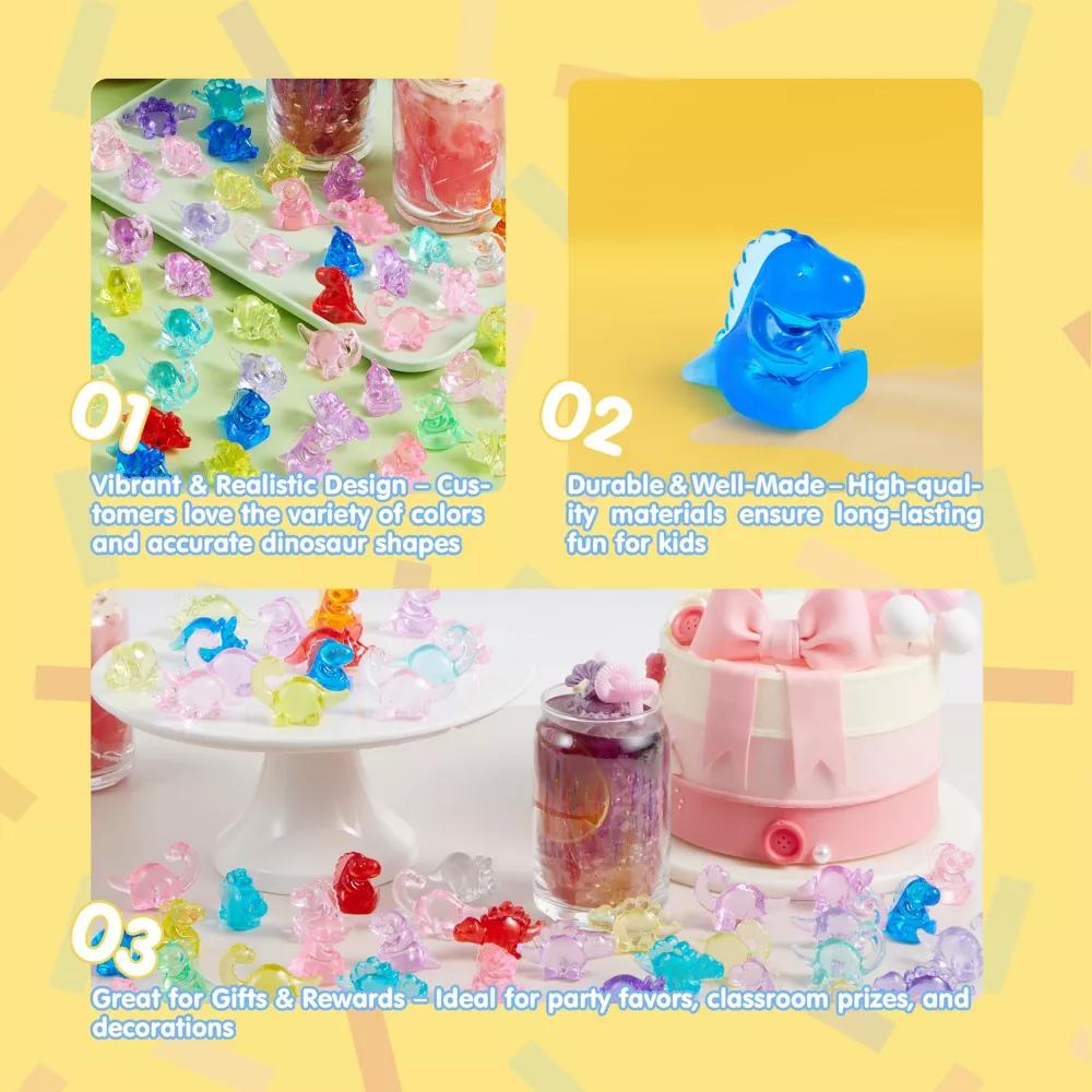 50-Piece Mini Dinosaur Figures Set, Tiny Resin Dinosaur Figurines for Crafts, Slime Charms, DIY Scenes, Party Favors & Vase Fillers - Image 6