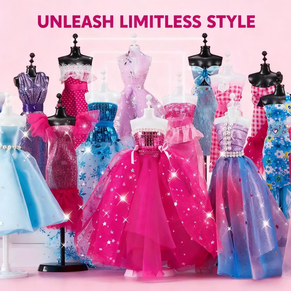 400+ Pcs Fashion Design Kit, Sewing Kit for Kids Age 8-12, DIY Arts & Crafts, Creative Girl Toys Ideal Birthday Gift for Young Girls - Image 3