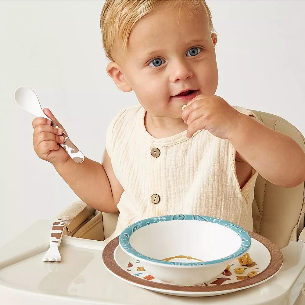 4pc Melamine Itzy Bistro Toddler Feeding Dining Set, Plate, Bowl, Fork and Spoon - Image 13