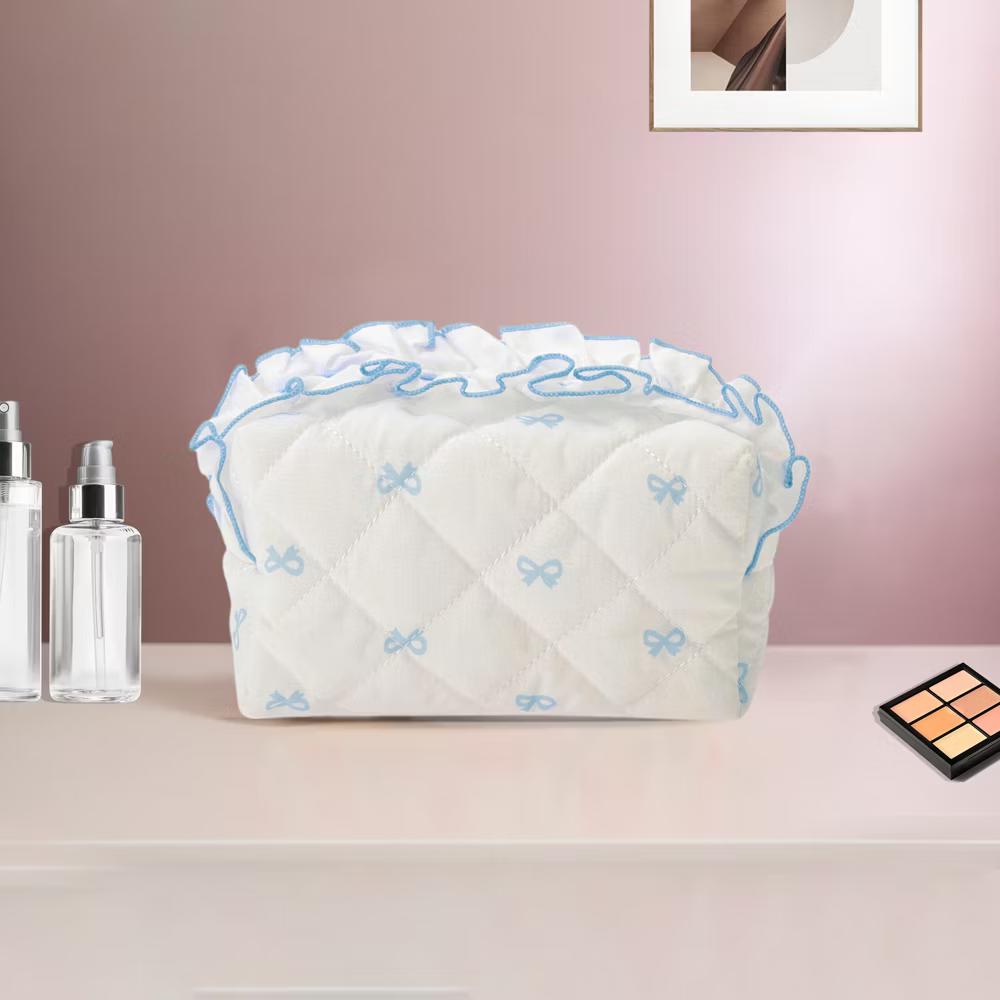 Lace Bow Ruffles Makeup Bag 1 Pc - Image 7