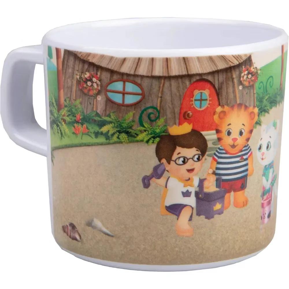 Daniel Tiger 5 Pc Mealtime Feeding Set for Kids and Toddlers - Includes Plate, Bowl, Cup, Fork and Spoon Utensil Flatware - Durable(Red) - Image 3