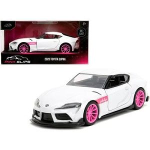 2020 Toyota Supra White Metallic with Pink Wheels "Pink Slips" Series 1/32 Diecast Model Car