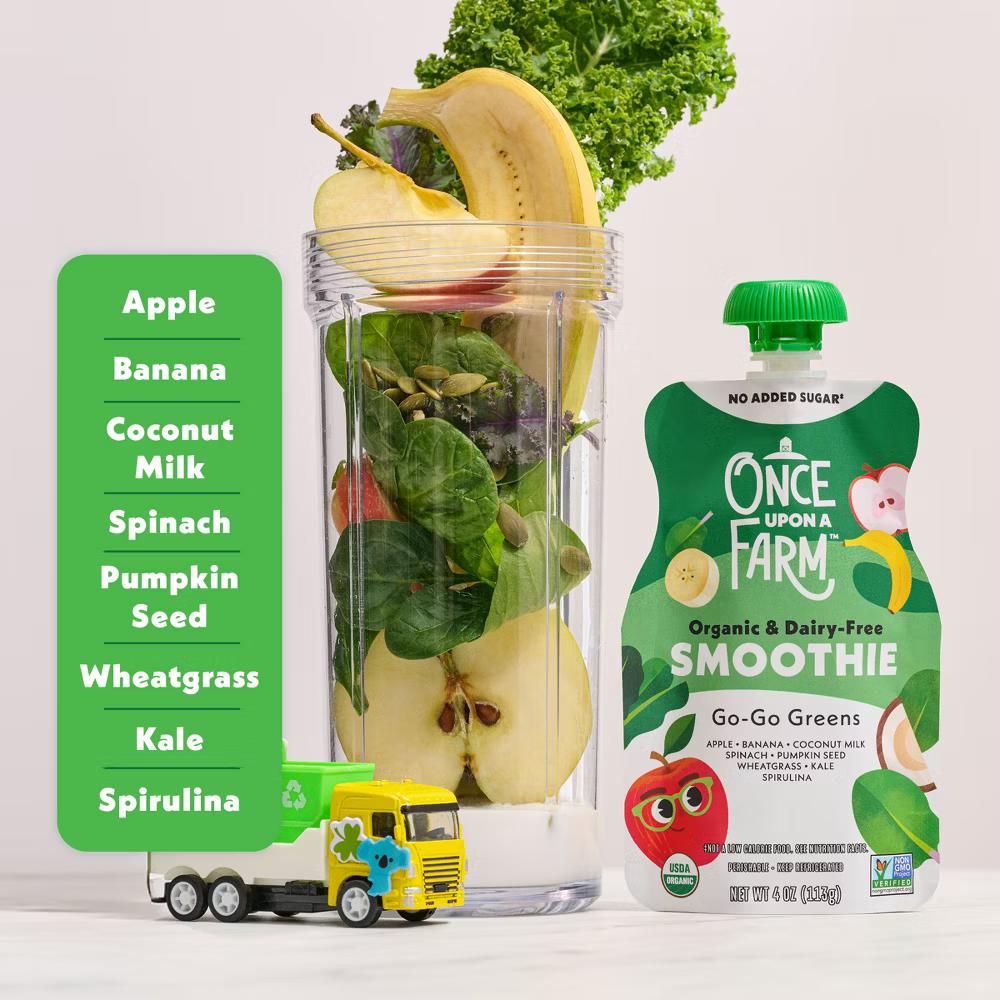 Go-Go Greens Organic Dairy-Free Kids' Smoothie - 4oz Pouch - Image 10