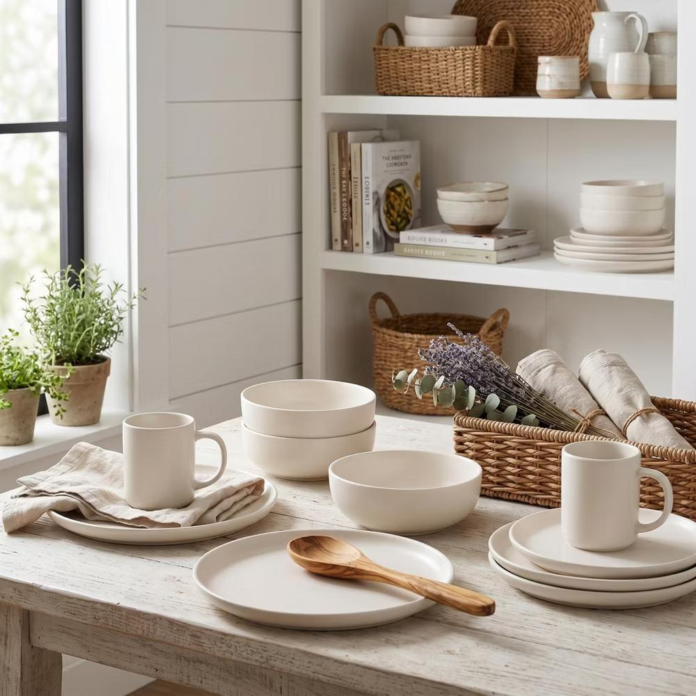 GreenElevate Stoneware Elegance 12-Piece Dinnerware Set for 4, Plates&Bowls, Microwave & Dishwasher Safe, Non-Toxic Matte Glaze, Stackable Kitchenware - Image 28